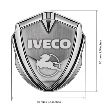 Iveco Emblem Badge Self Adhesive Silver Concrete Texture Pegaso Symbol