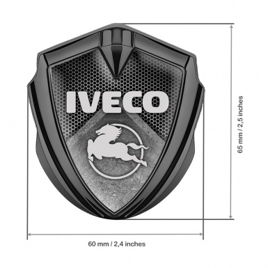 Iveco Emblem Fender Badge Graphite Grey Hex Stone Slab Pegaso Symbol