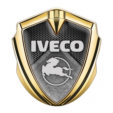 Iveco Emblem Fender Badge Gold Grey Hex Stone Slab Pegaso Symbol