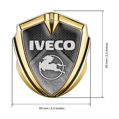 Iveco Emblem Fender Badge Gold Grey Hex Stone Slab Pegaso Symbol