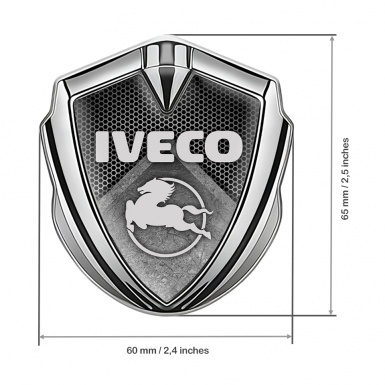 Iveco Emblem Fender Badge Silver Grey Hex Stone Slab Pegaso Symbol