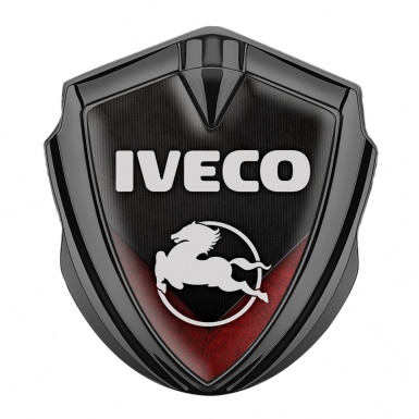 Iveco Metal Emblem Self Adhesive Graphite Red Fin Element Pegaso Logo