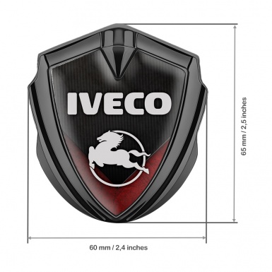 Iveco Metal Emblem Self Adhesive Graphite Red Fin Element Pegaso Logo