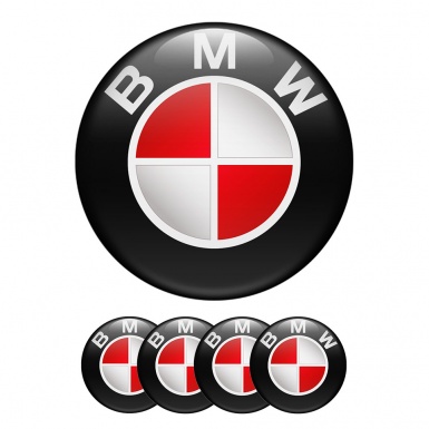 BMW Wheel Center Cap Domed Stickers 3D Classic Red