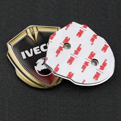 Iveco Metal Emblem Self Adhesive Gold Red Fin Element Pegaso Logo