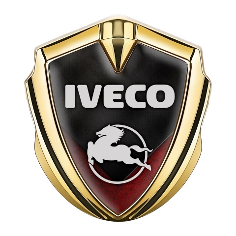 Iveco Metal Emblem Self Adhesive Gold Red Fin Element Pegaso Logo