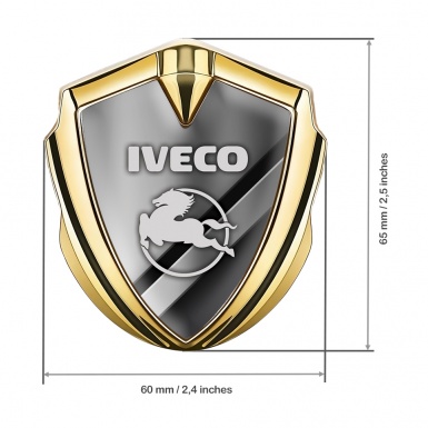 Iveco Emblem Self Adhesive Gold Polished Metal Plate Pegaso Logo