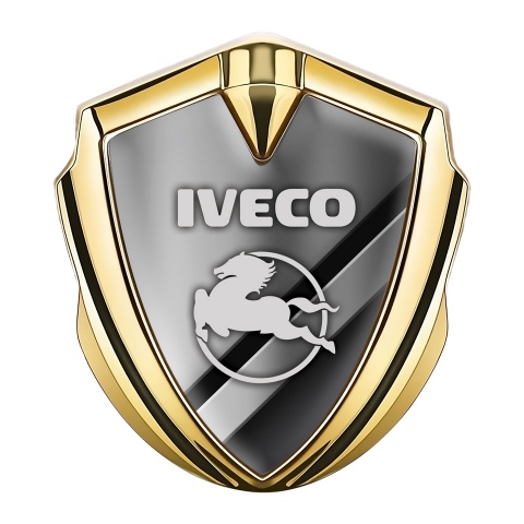 Iveco Emblem Self Adhesive Gold Polished Metal Plate Pegaso Logo