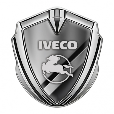 Iveco Emblem Self Adhesive Silver Polished Metal Plate Pegaso Logo