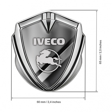 Iveco Emblem Self Adhesive Silver Polished Metal Plate Pegaso Logo