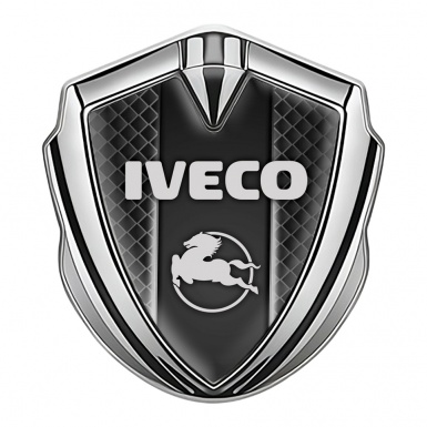 Iveco Emblem Badge Silver Waffle Texture Pegaso Symbol Edition