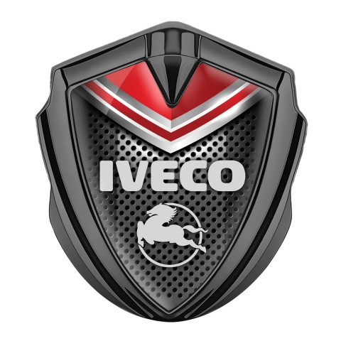 Iveco Domed Emblem Graphite Dark Mesh Red Fragment Pegaso Symbol