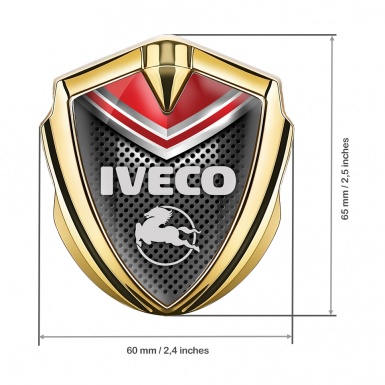 Iveco Domed Emblem Gold Dark Mesh Red Fragment Pegaso Symbol