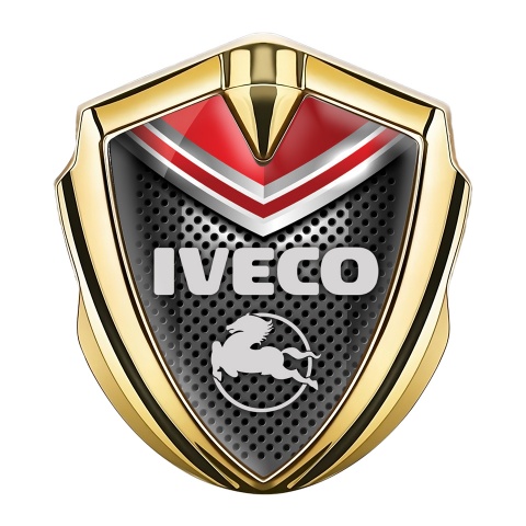 Iveco Domed Emblem Gold Dark Mesh Red Fragment Pegaso Symbol