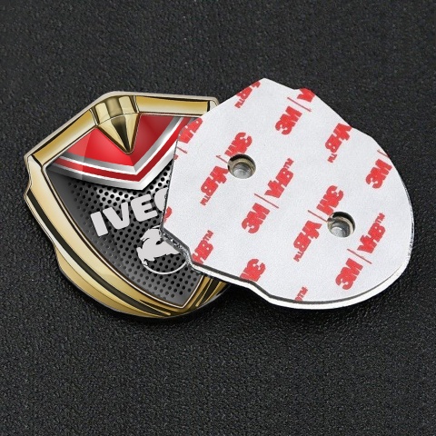 Iveco Domed Emblem Gold Dark Mesh Red Fragment Pegaso Symbol
