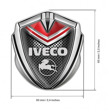 Iveco Domed Emblem Silver Dark Mesh Red Fragment Pegaso Symbol