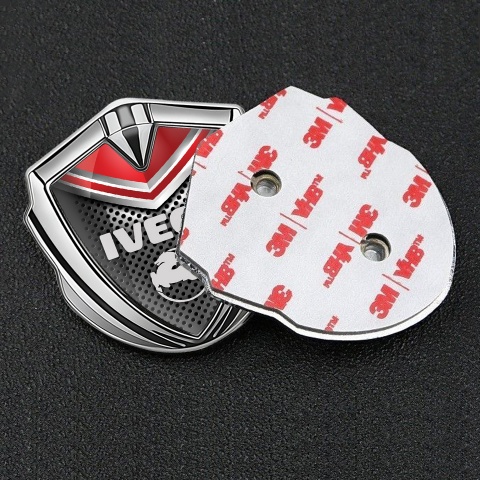 Iveco Domed Emblem Silver Dark Mesh Red Fragment Pegaso Symbol