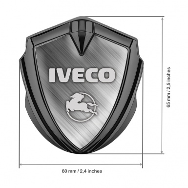 Iveco Bodyside Domed Emblem Graphite Brushed Metal Pegaso Symbol