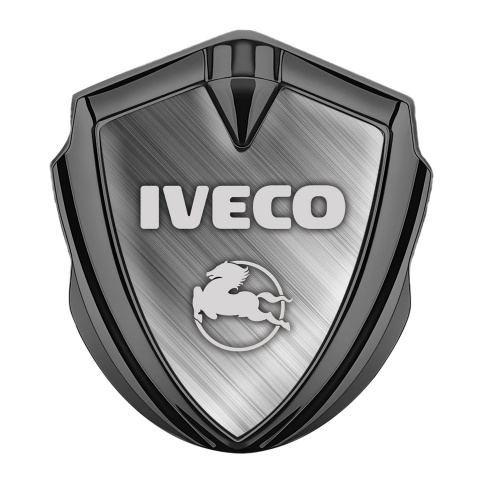 Iveco Bodyside Domed Emblem Graphite Brushed Metal Pegaso Symbol