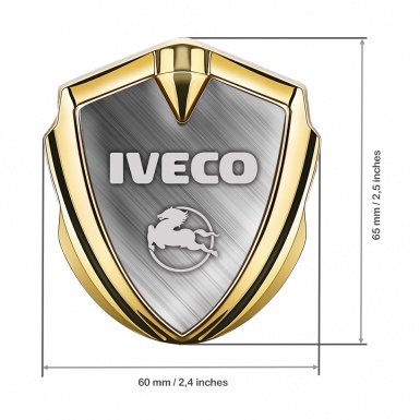 Iveco Bodyside Domed Emblem Gold Brushed Metal Pegaso Symbol