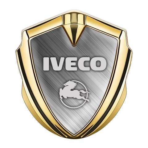 Iveco Bodyside Domed Emblem Gold Brushed Metal Pegaso Symbol