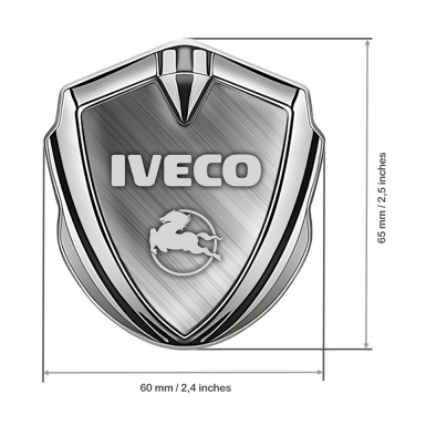 Iveco Bodyside Domed Emblem Silver Brushed Metal Pegaso Symbol