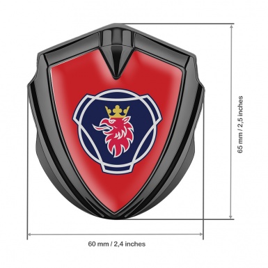 Scania Emblem Truck Badge Graphite Red Background Big Griffin Logo