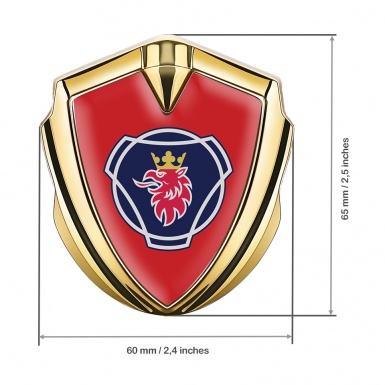 Scania Emblem Truck Badge Gold Red Background Big Griffin Logo