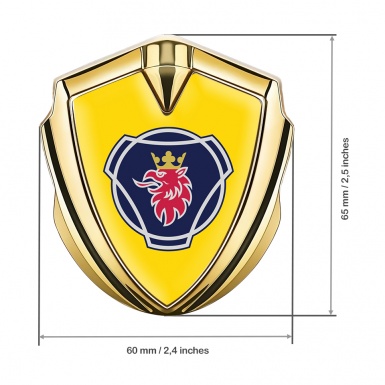 Scania Emblem Truck Badge Gold Yellow Background Big Griffin Logo