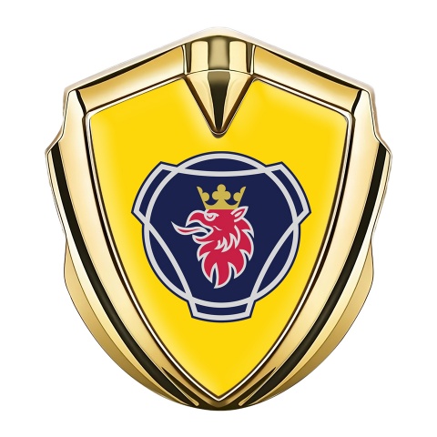 Scania Emblem Truck Badge Gold Yellow Background Big Griffin Logo