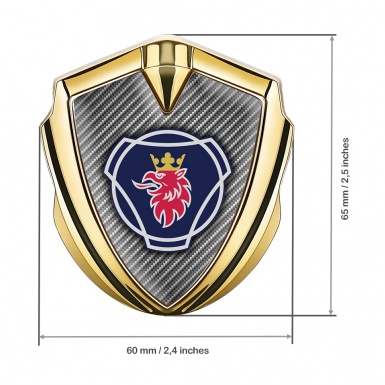 Scania Bodyside Emblem Self Adhesive Gold Light Carbon Griffin Logo