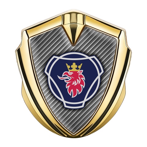 Scania Bodyside Emblem Self Adhesive Gold Light Carbon Griffin Logo