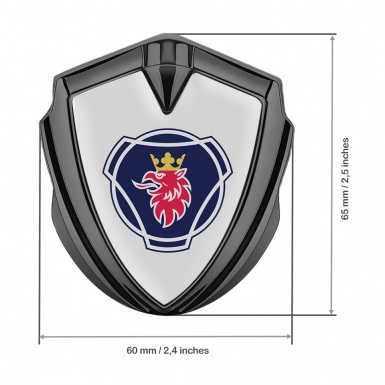 Scania Badge Self Adhesive Graphite Grey Base Big Griffin Symbol