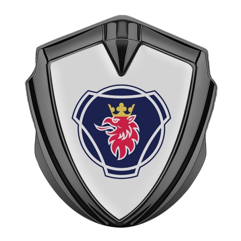 Scania Badge Self Adhesive Graphite Grey Base Big Griffin Symbol