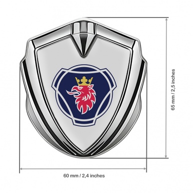 Scania Badge Self Adhesive Silver Grey Base Big Griffin Symbol