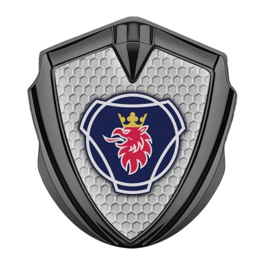 Scania Emblem Badge Self Adhesive Graphite Grey Hex Blue Griffin Logo