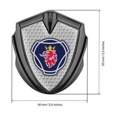 Scania Emblem Badge Self Adhesive Graphite Grey Hex Blue Griffin Logo