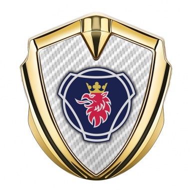 Scania Emblem Fender Badge Gold White Carbon Blue Griffin Edition