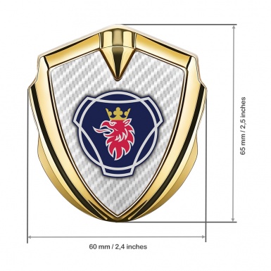 Scania Emblem Fender Badge Gold White Carbon Blue Griffin Edition