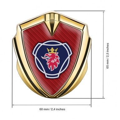 Scania Metal Emblem Self Adhesive Gold Red Carbon Blue Griffin Edition