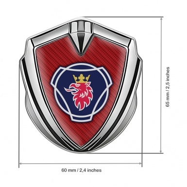 Scania Metal Emblem Self Adhesive Silver Red Carbon Blue Griffin Edition