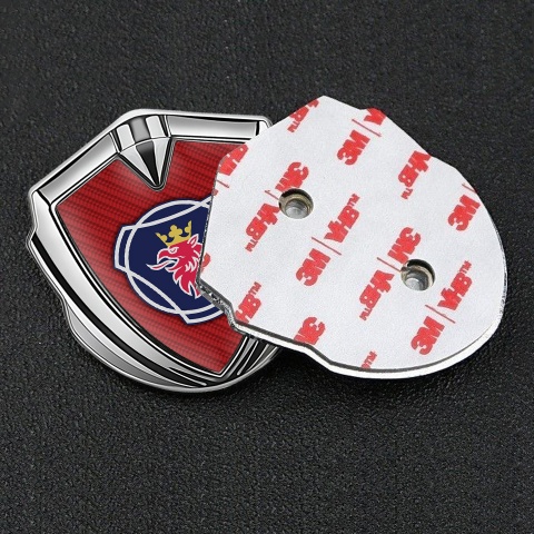 Scania Metal Emblem Self Adhesive Silver Red Carbon Blue Griffin Edition