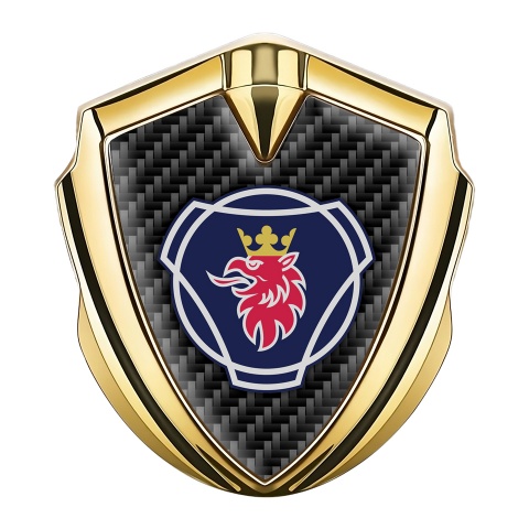 Scania Fender Emblem Badge Gold Black Carbon Blue Griffin Design