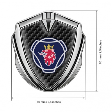 Scania Fender Emblem Badge Silver Black Carbon Blue Griffin Design