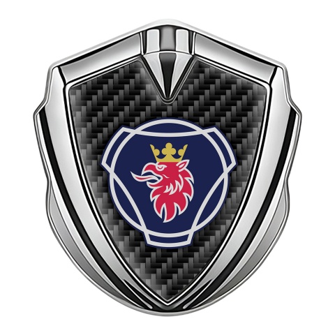 Scania Fender Emblem Badge Silver Black Carbon Blue Griffin Design