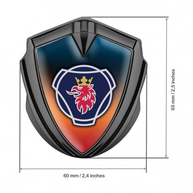 Scania Emblem Self Adhesive Graphite Color Gradient Blue Griffin Edition