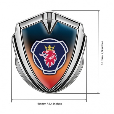 Scania Emblem Self Adhesive Silver Color Gradient Blue Griffin Edition