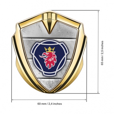 Scania Domed Emblem Gold Stone Slab Texture Big Griffin Edition