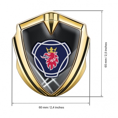 Scania Bodyside Emblem Self Adhesive Gold White Beams Griffin Logo