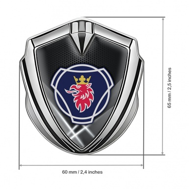 Scania Bodyside Emblem Self Adhesive Silver White Beams Griffin Logo